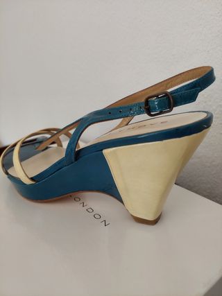 Sandalias cuña Sacha London - Beige/Teal