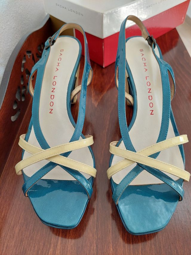 Sandalias cuña Sacha London - Beige/Teal