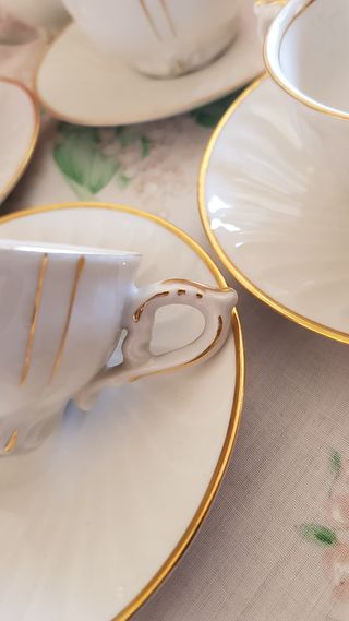 Servizio caffè porcellana oro