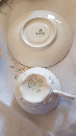 Servizio caffè porcellana oro