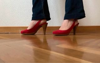 Zapatos slingback Mustang rojos 