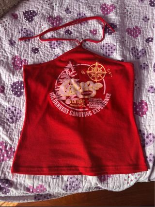 Top rojo sin mangas
