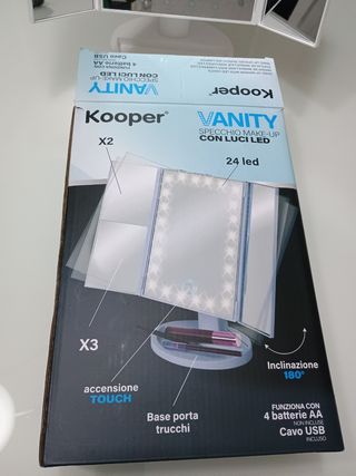 Specchio da trucco Koooper LED - bianco