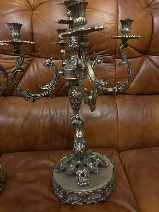 Candelabros bronce 5 brazos