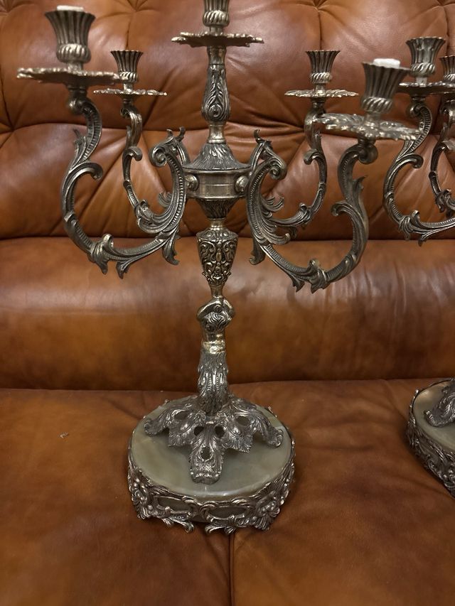 Candelabros bronce 5 brazos