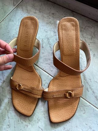 Sandalias tacón bajo Loewe marrón