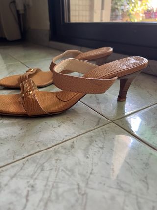 Sandalias tacón bajo Loewe marrón