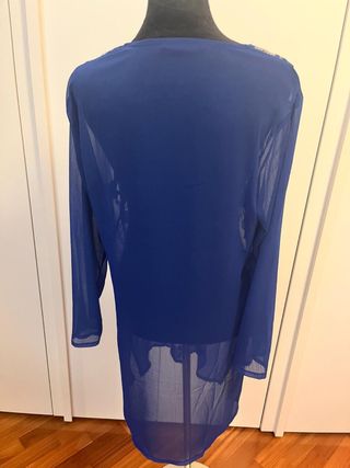 Caftano bluette ricamato