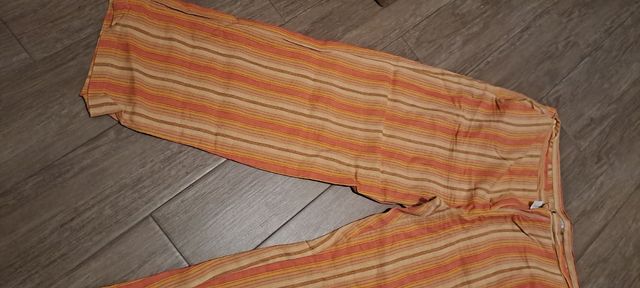 Pantaloni Palazzo a righe beige-arancio