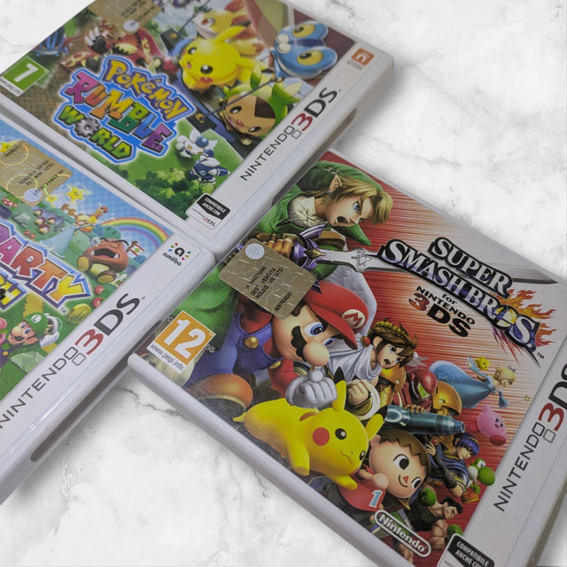 3x Gioco Nintendo 3DS: Pokemon, Mario, Smash Bros