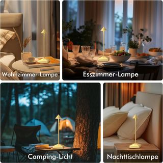 Lámpara inalámbrica dorada metal - 3000K| 3 und