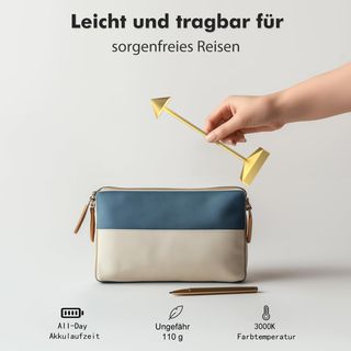 Lámpara inalámbrica dorada metal - 3000K| 3 und