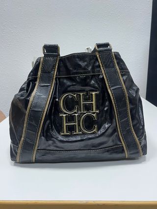 Bolso Carolina Herrera negro y dorado