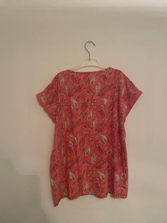 Blusa Cortefiel rosa estampada