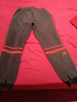 Pantalón Adidas gris y rojo