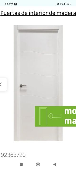 Puerta interior maciza blanca