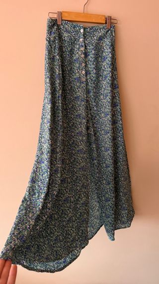 Falda larga estampada - Verde y Azul