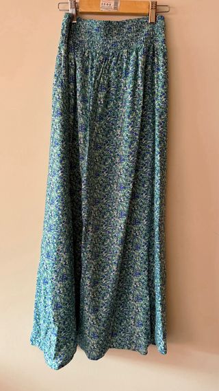 Falda larga estampada - Verde y Azul