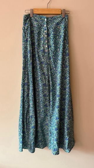 Falda larga estampada - Verde y Azul