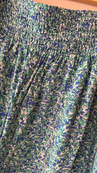 Falda larga estampada - Verde y Azul