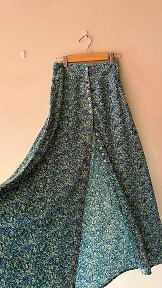 Falda larga estampada - Verde y Azul