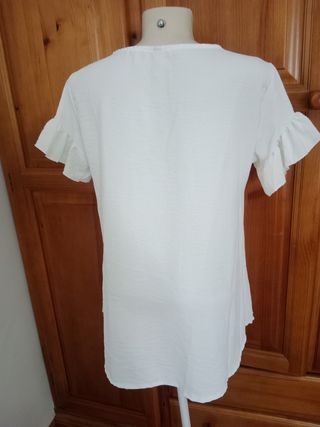 Blusa blanca - Volantes mangas