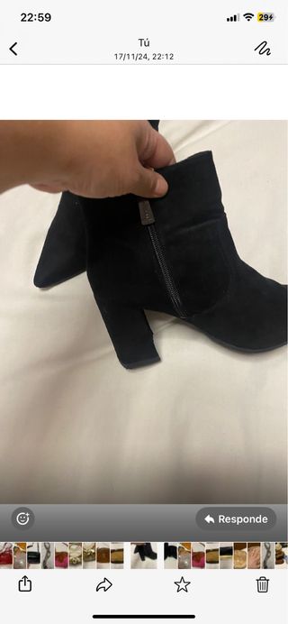 Botines negros tacón bajo