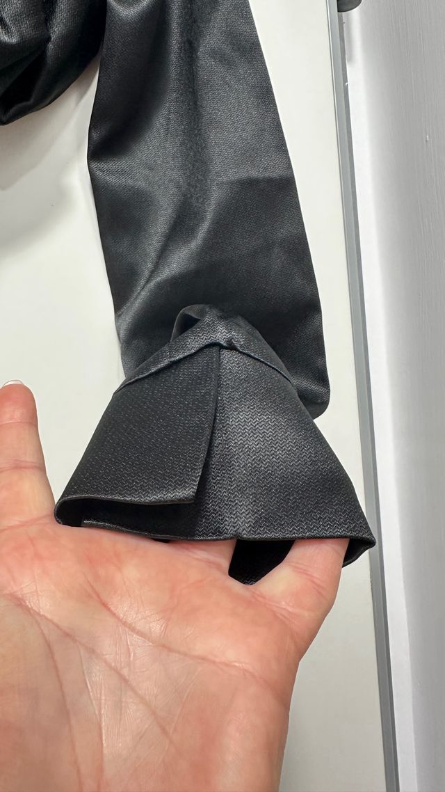 Top negro satinado talla S