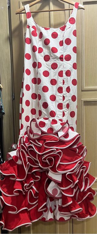 Traje gitana lunares rojo blanco - Talla 40