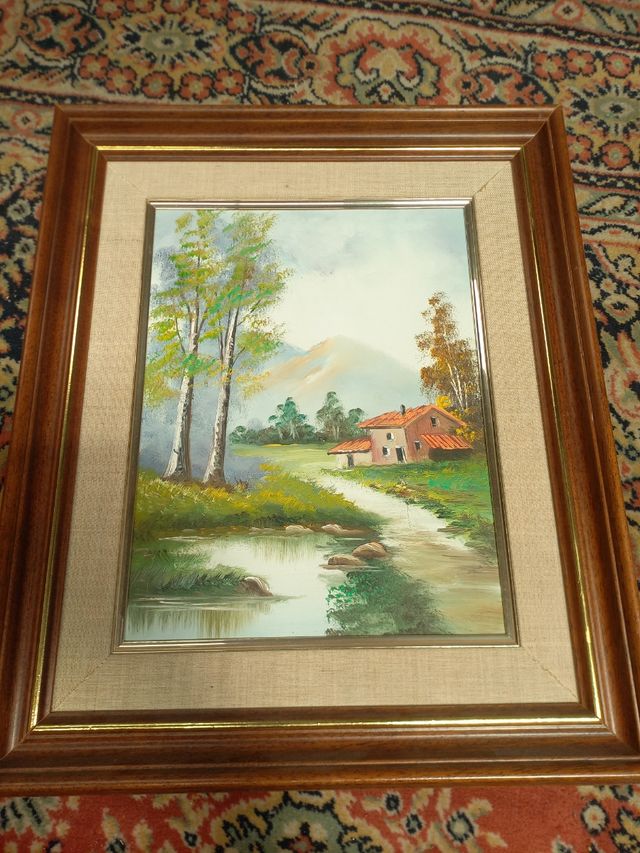 Cuadro paisaje al óleo decoración