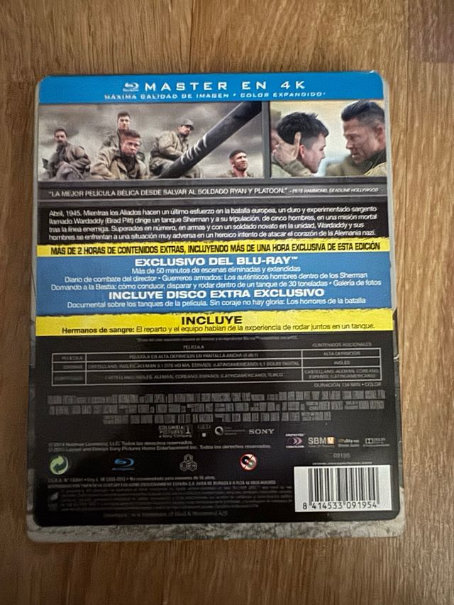 Corazones de Acero (Fury) Blu-ray Steelbook