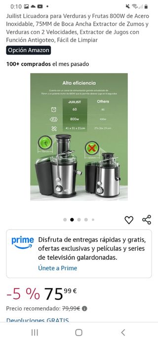 Juice licuadora para verduras y fruta
