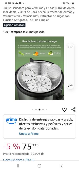 Juice licuadora para verduras y fruta