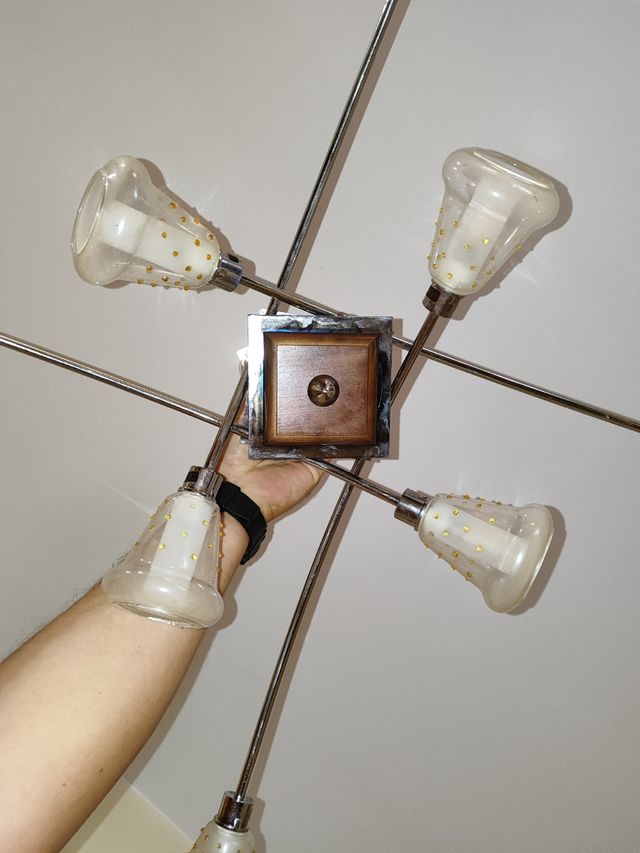 Lámpara salón 8 luces vintage. Bajo consumo