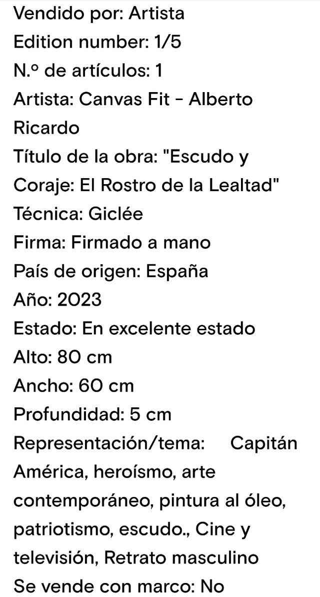 N 38 Cuadro Capitán América