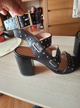 Sandalias tacón negras-talla 40
