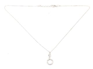 collar plata 925mm con piedra con circonita, 21 3cm