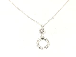 collar plata 925mm con piedra con circonita, 21 3cm