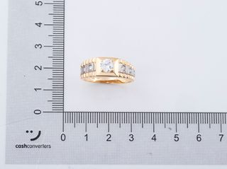 anillo oro 18k con piedra con circonita t. 20 (19,1 mm)