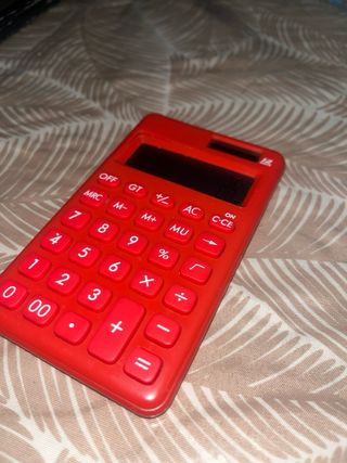 Calculadora roja 12 dígitos