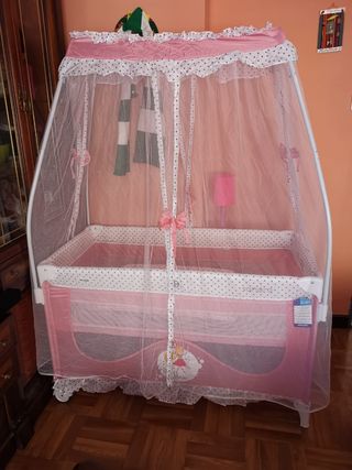 Cuna viaje chipolino color rosa