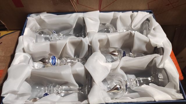 6 Bicchieri Cristallo Argento