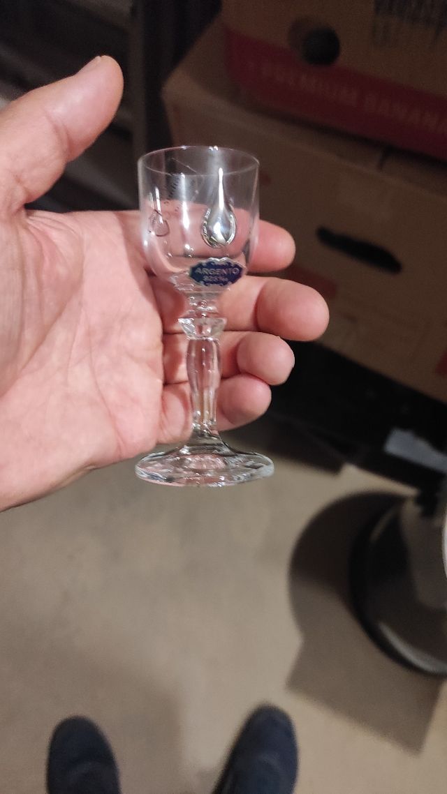 6 Bicchieri Cristallo Argento