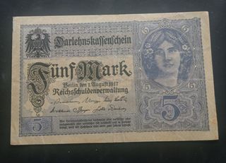 Billete 5 Mark Alemania 1917
