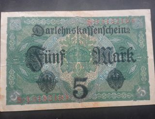 Billete 5 Mark Alemania 1917