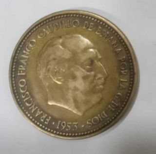 Moneda 2,50 Francos 1953 España.estrella 54