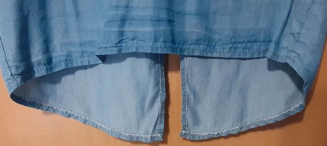 Blusa tencel azul denim S - Asimétrica