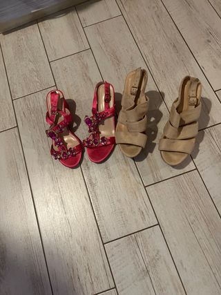 Sandali estivi beige e rosa