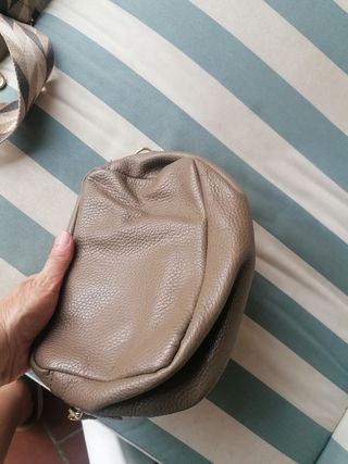 Borsetta pelle beige - Tracolla inclusa