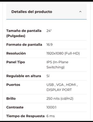 Monitor Dell 24" HDMI/DP/VGA la
